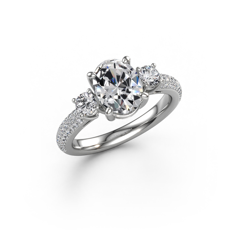 Image de Bague de fiançailles Marielle OVL 950 platine Diamant synthétique 2.47 crt