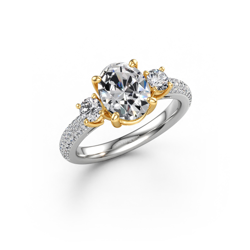 Afbeelding van Verlovingsring Marielle OVL 585 witgoud Diamant 2.47 crt