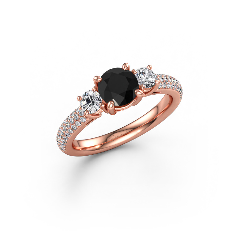 Bild av Förlovningsring Marielle RND 585 roséguld Svart diamant 1.63 crt