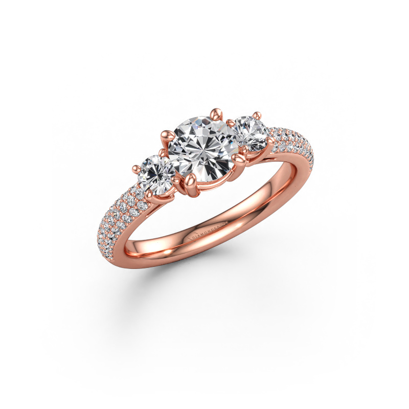 Immagine di Anello di fidanzamento Marielle RND 585 oro rosa Diamante a tua scelta 6 mm