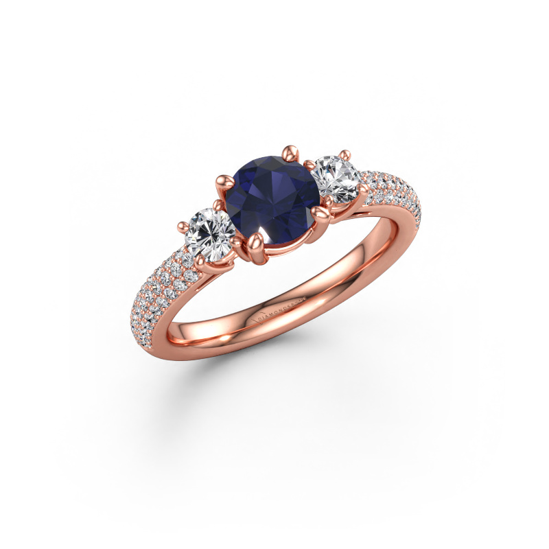 Bild av Förlovningsring Marielle RND 585 roséguld Safir 6 mm