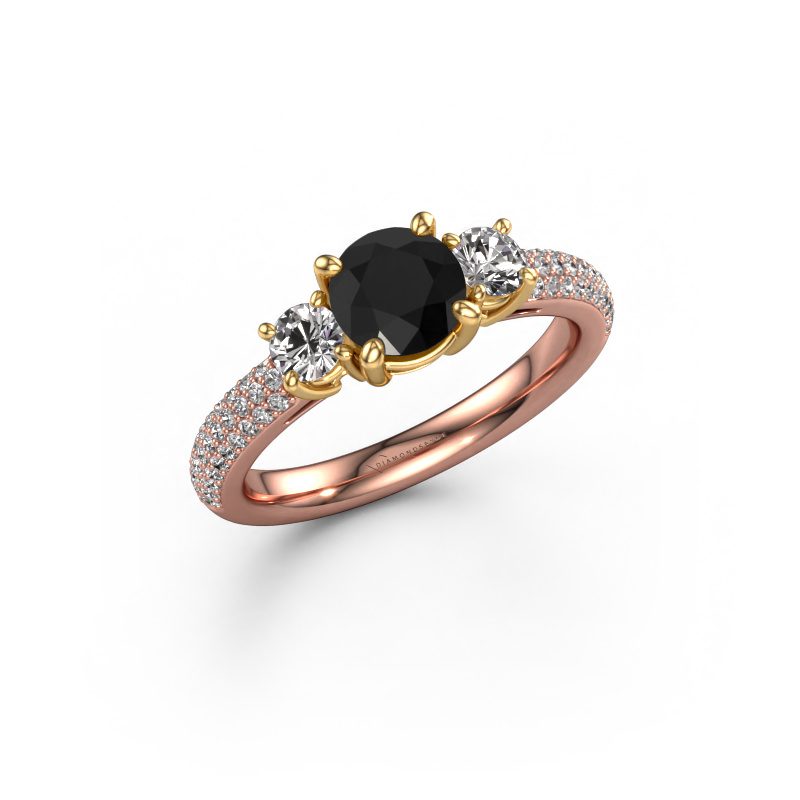 Bild von Verlobungsring Marielle RND 585 Roségold Schwarz Diamant 1.63 crt