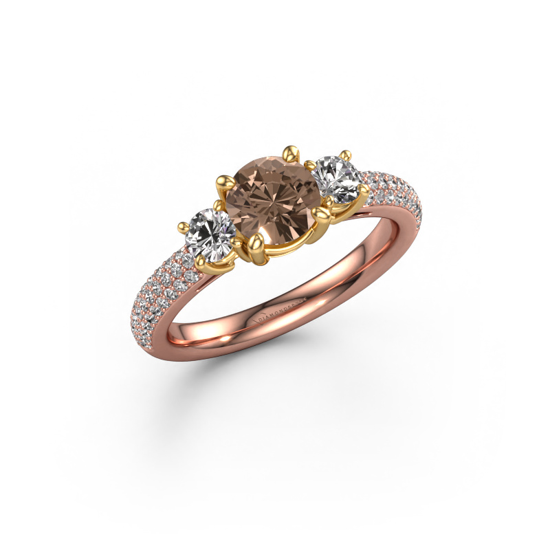 Bild von Verlobungsring Marielle RND 585 Roségold Braun Diamant 1.47 crt