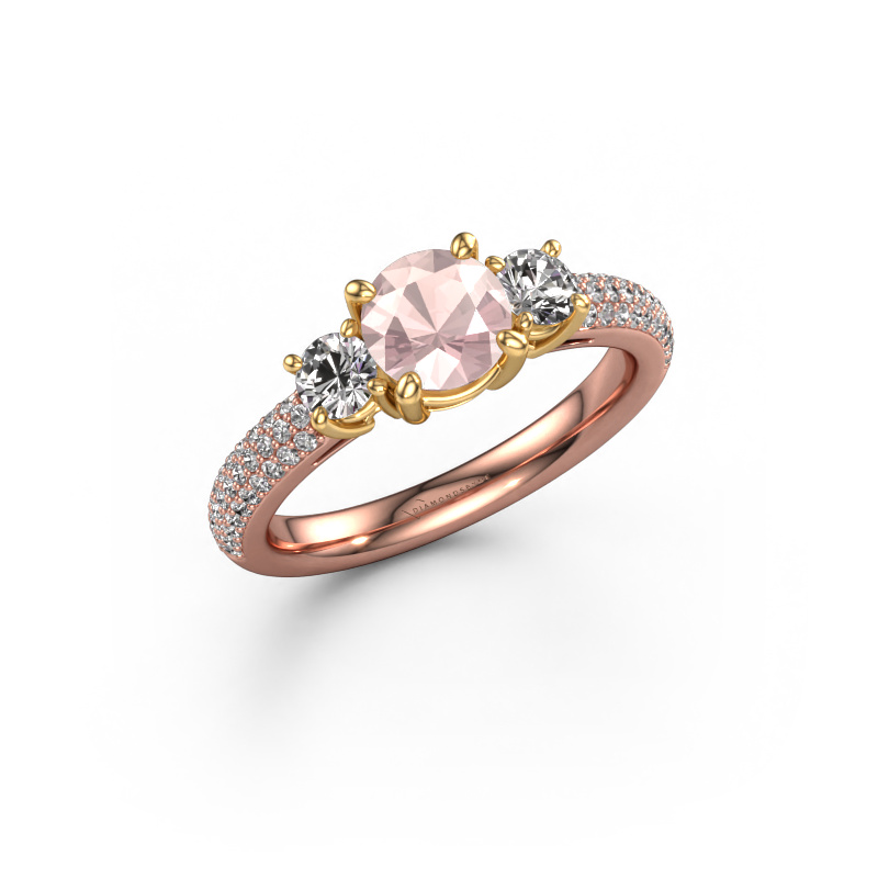 Bild von Verlobungsring Marielle RND 585 Roségold Morganit Champagner 6 mm