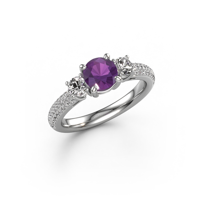 Bild von Verlobungsring Marielle RND 950 Platin Amethyst 6 mm