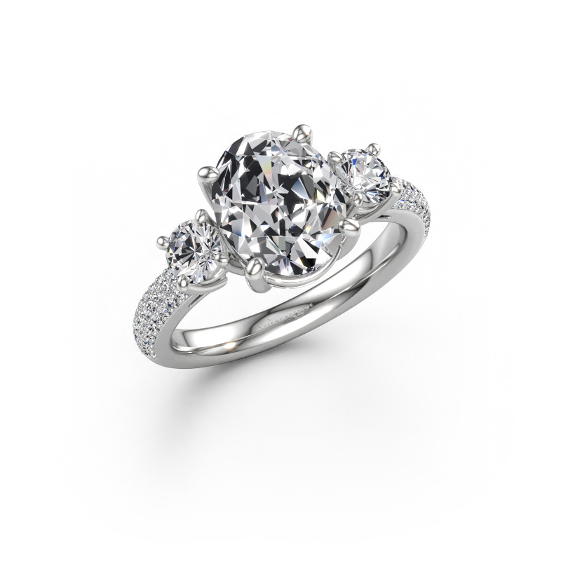 Immagine di Anello di fidanzamento Marielle OVL 585 oro bianco Diamante lab grown 3.48 crt