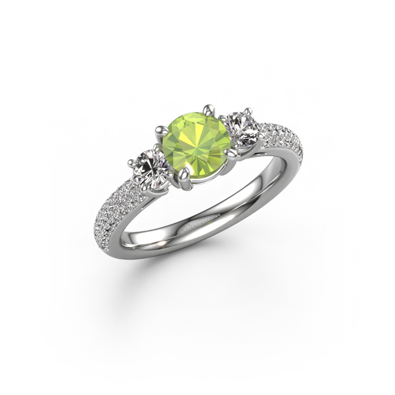 Bild von Verlobungsring Marielle RND 950 Platin Peridot 6 mm