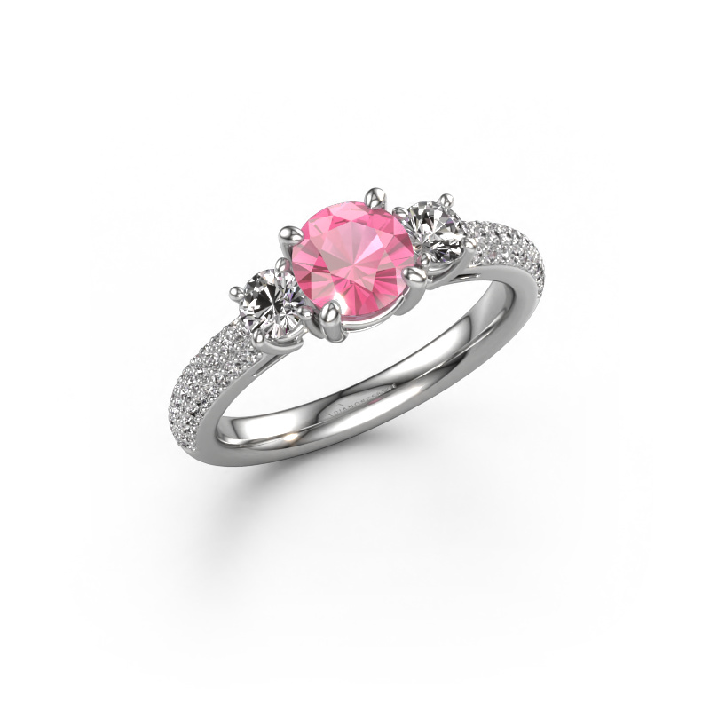 Bild von Verlobungsring Marielle RND 950 Platin Pink Saphir 6 mm