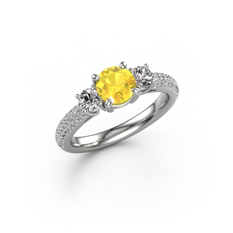 Image of Engagement ring Marielle RND 950 platinum Yellow sapphire 6 mm