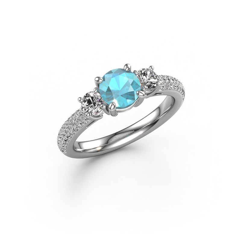 Image of Engagement ring Marielle RND 950 platinum Blue topaz 6 mm