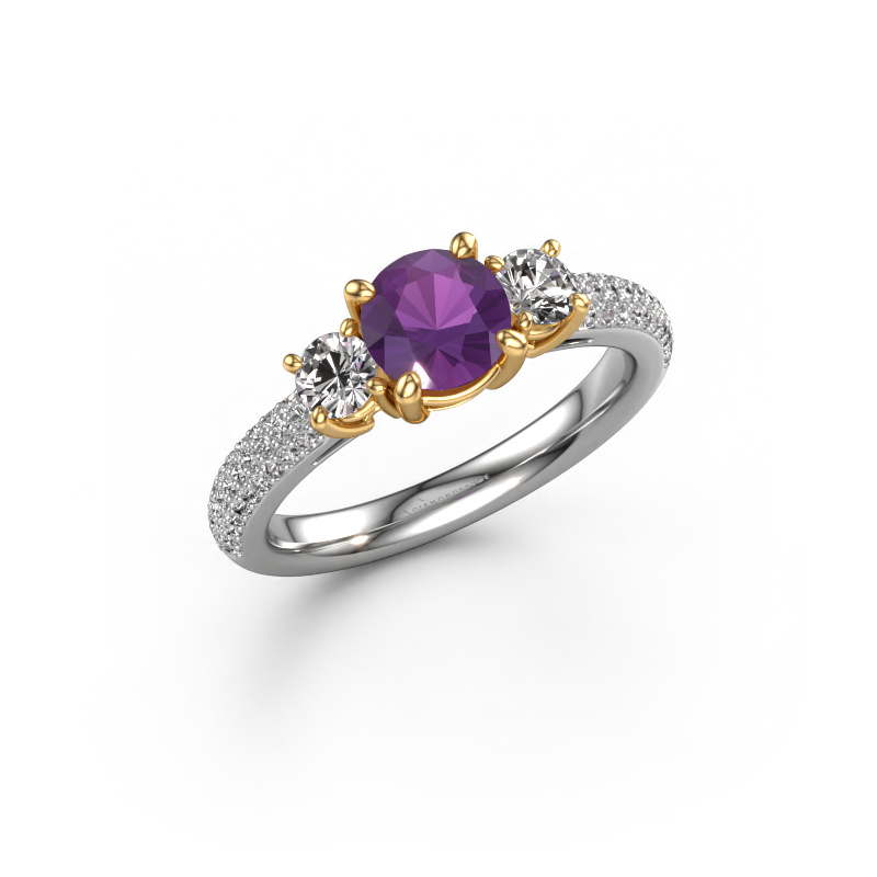 Image of Engagement ring Marielle RND 585 white gold Amethyst 6 mm