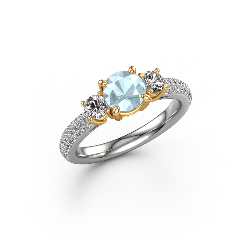 Bild von Verlobungsring Marielle RND 585 Weißgold Aquamarin 6 mm