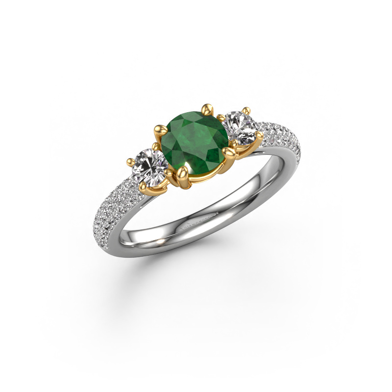 Image of Engagement ring Marielle RND 585 white gold Emerald 6 mm
