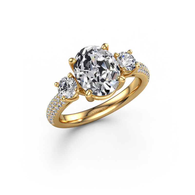 Image of Engagement ring Marielle OVL 585 gold Lab grown diamond 3.48 crt
