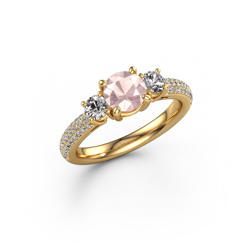 Bild von Verlobungsring Marielle RND 585 Gold Morganit Champagner 6 mm