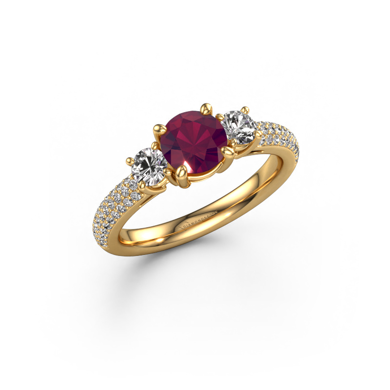 Bild von Verlobungsring Marielle RND 585 Gold Rhodolit 6 mm