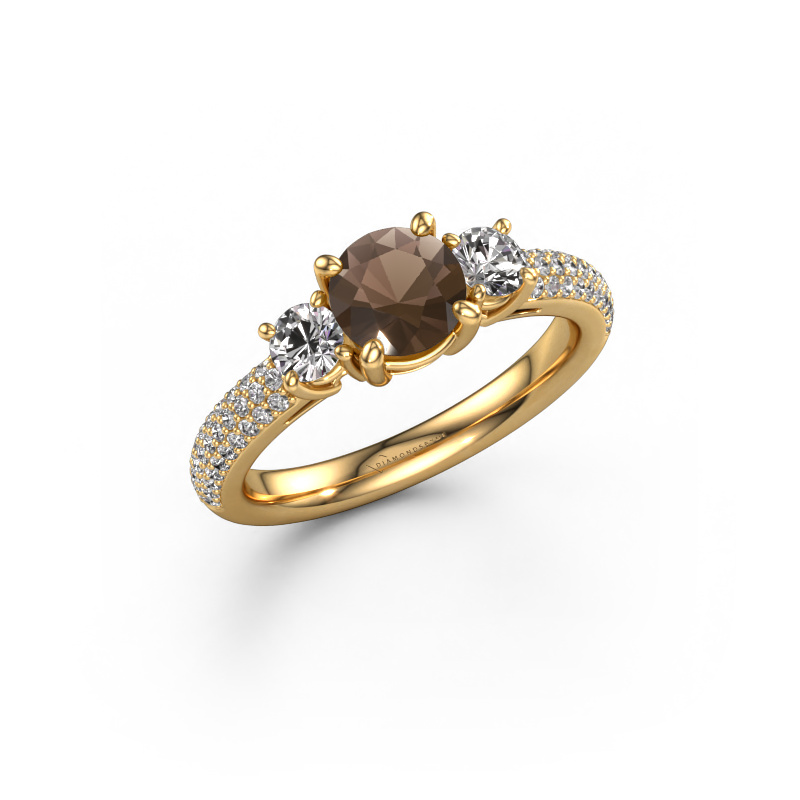 Image of Engagement ring Marielle RND 585 gold Smokey quartz 6 mm