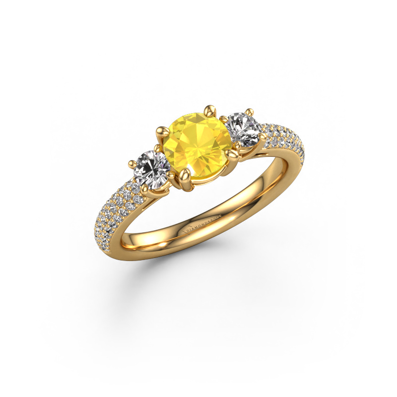 Bild von Verlobungsring Marielle RND 585 Gold Gelb Saphir 6 mm