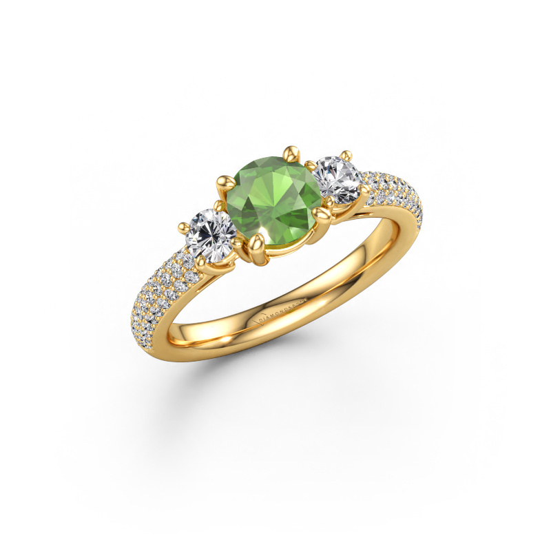 Bild von Verlobungsring Marielle RND 585 Gold Turmalin grün 6 mm