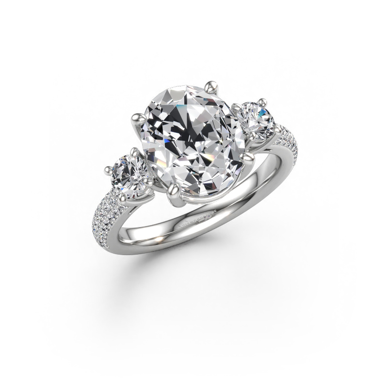Immagine di Anello di fidanzamento Marielle OVL 950 platino Diamante lab grown 4.63 crt