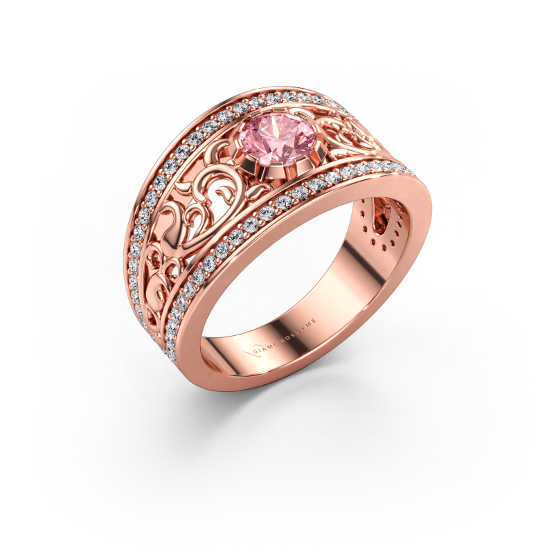 Bild av Ring Marilee 585 roséguld Rosa labbodlad diamant 5 mm