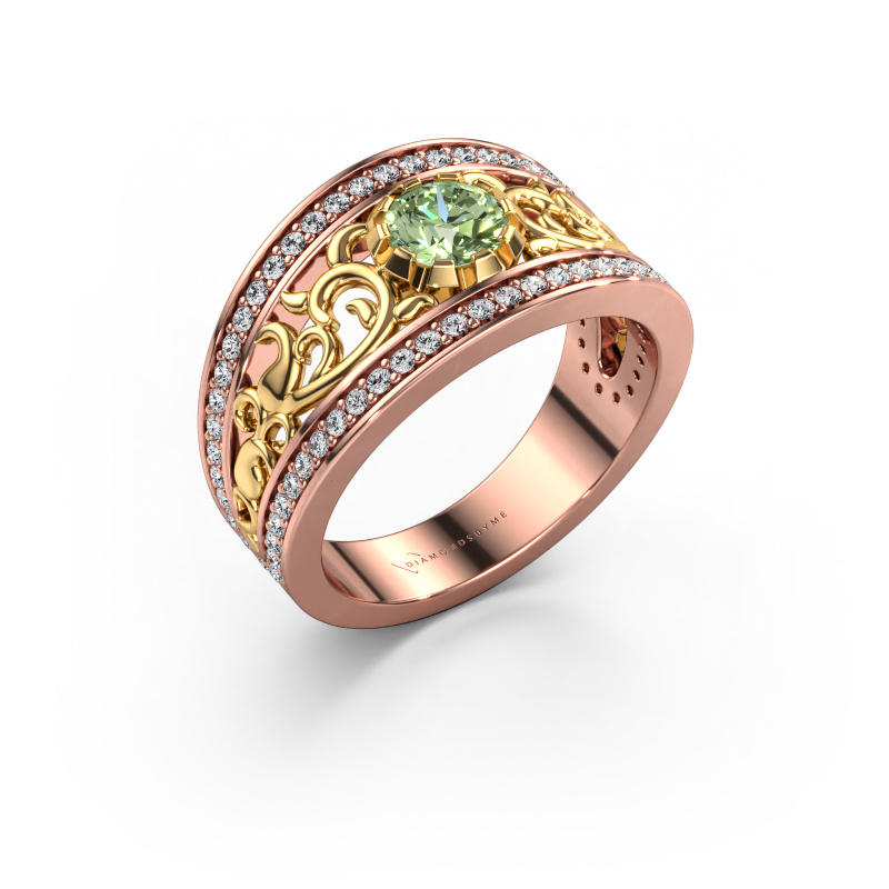 Bild von Ring Marilee 585 Roségold Grüner Labor-Diamant 5 mm