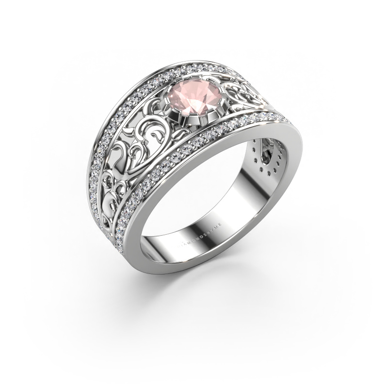 Image de Bague Marilee 950 platine Champagne morganite 5 mm