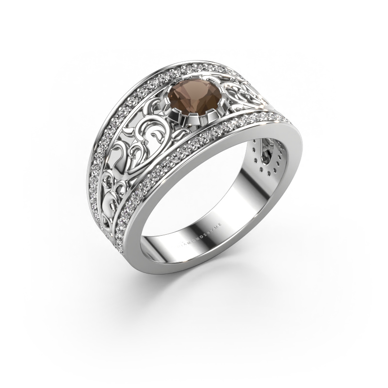 Image of Ring Marilee 950 platinum Smokey quartz 5 mm