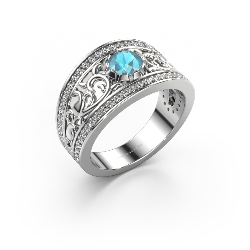 Image of Ring Marilee 950 platinum Blue topaz 5 mm