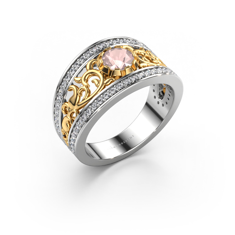 Image of Ring Marilee 585 white gold Morganite champagne 5 mm