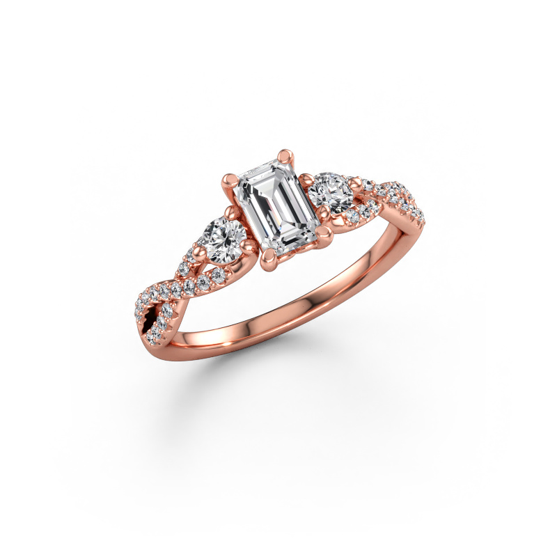 Immagine di Anello di fidanzamento Marilou EME 585 oro rosa Diamante lab grown 1.060 crt