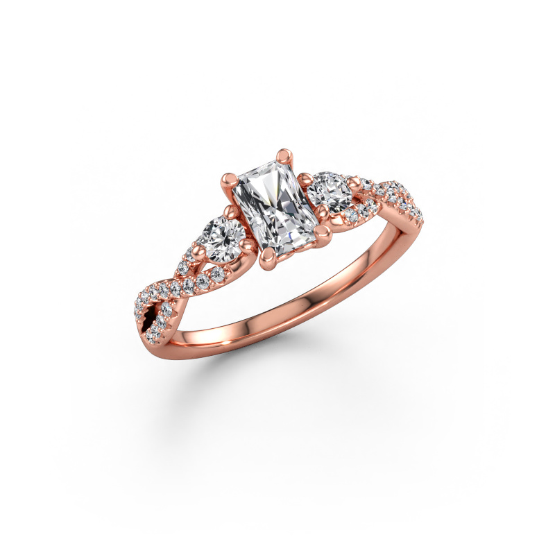 Bild av Förlovningsring Marilou RAD 585 roséguld Labbodlad diamant 1.01 crt