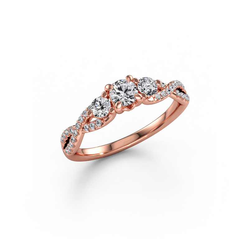 Immagine di Anello di fidanzamento Marilou RND 585 oro rosa Diamante 0.61 crt