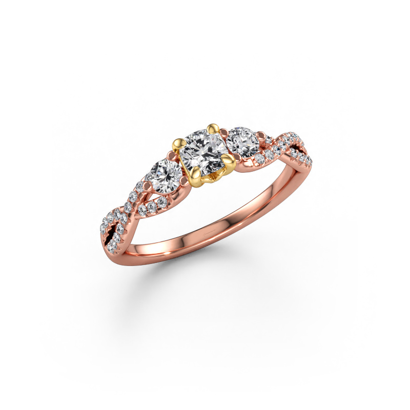 Afbeelding van Verlovingsring Marilou CUS 585 rosé goud Diamant 0.69 crt