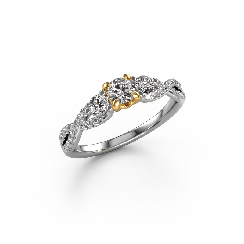 Afbeelding van Verlovingsring Marilou RND 585 witgoud Diamant 0.61 crt