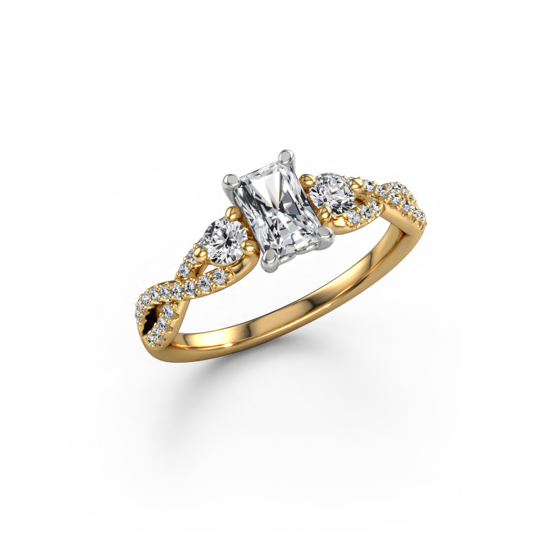 Image de Bague de fiançailles Marilou RAD 585 or jaune Diamant 1.01 crt