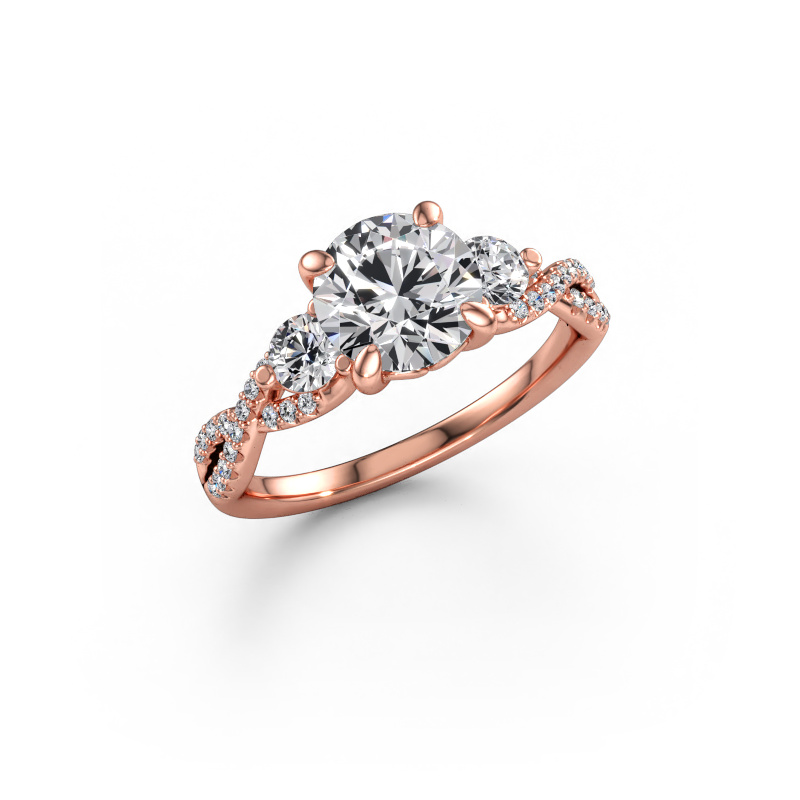 Immagine di Anello di fidanzamento Marilou RND 585 oro rosa Diamante lab grown 2.02 crt