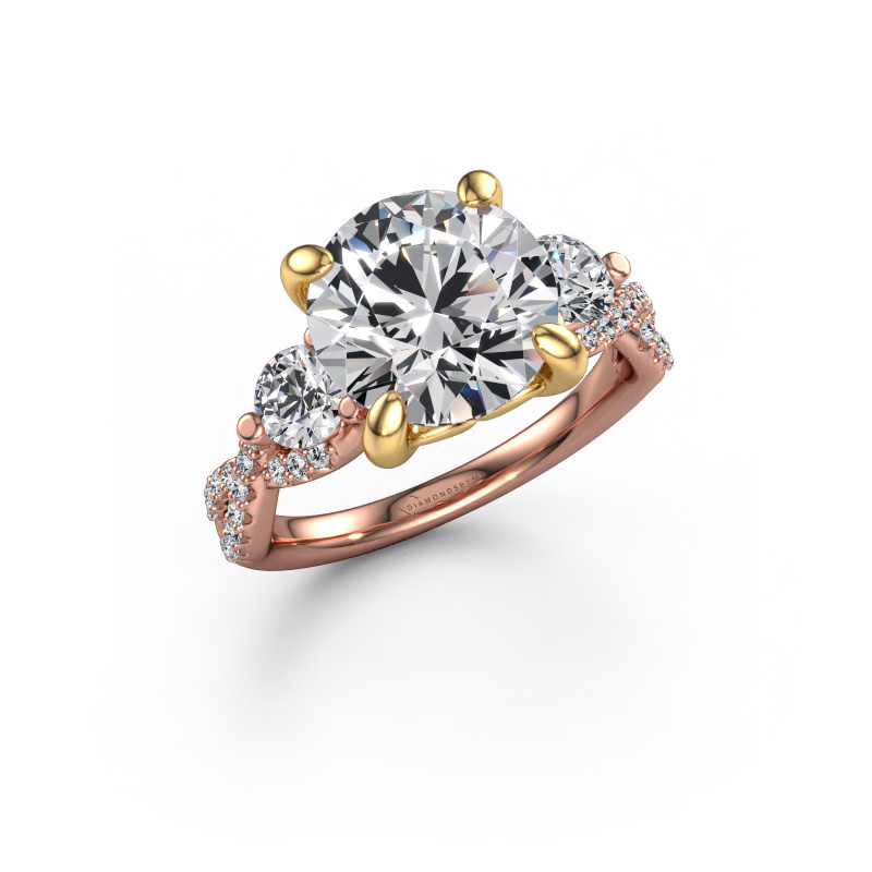 Image de Bague de fiançailles Marilou RND 585 or rose Diamant synthétique 4.84 crt