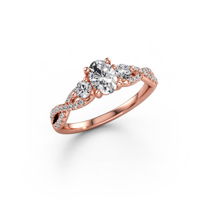 Bild av Förlovningsring Marilou OVL 585 roséguld Diamant 0.96 crt