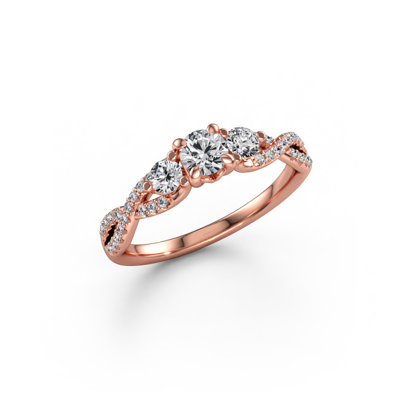 Immagine di Anello di fidanzamento Marilou RND 585 oro rosa Diamante lab grown 0.66 crt