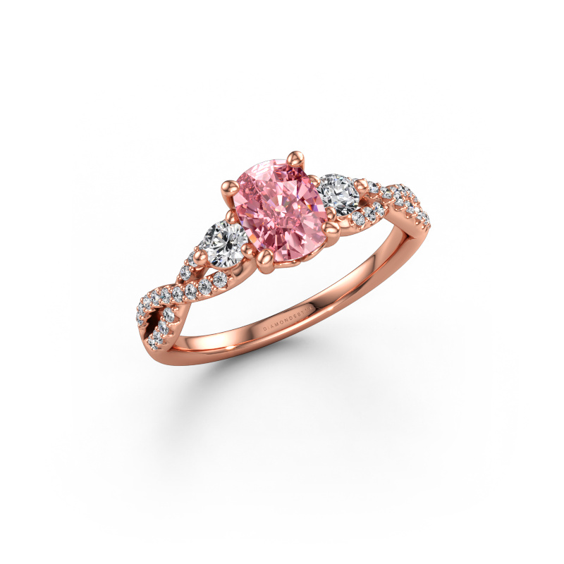 Image of Engagement ring Marilou CSH 585 rose gold Pink lab grown diamond 7.4x5.8 mm