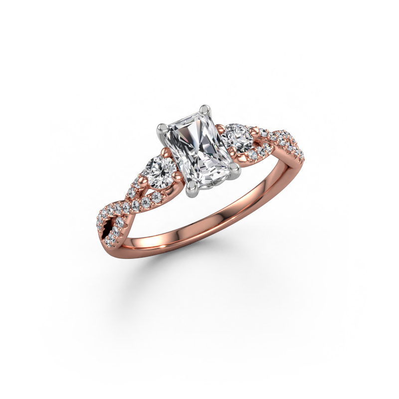 Image of Engagement ring Marilou RAD 585 rose gold Lab grown diamond 1.110 crt
