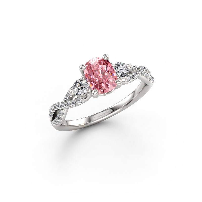 Immagine di Anello di fidanzamento Marilou CSH 585 oro bianco Diamante lab grown rosa 7.4x5.8 mm