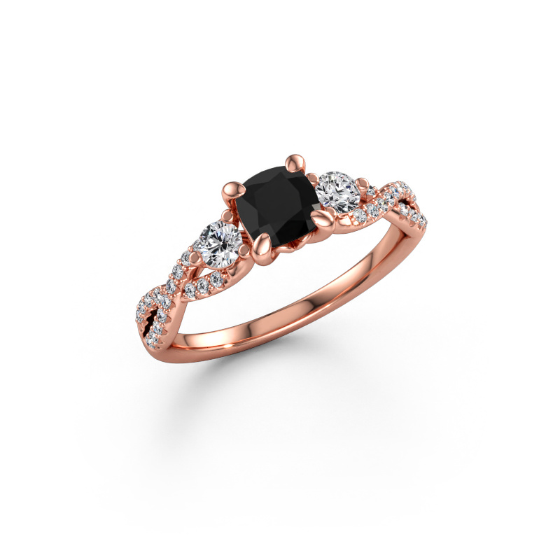 Immagine di Anello di fidanzamento Marilou CUS 585 oro rosa Diamante nero 1.060 crt