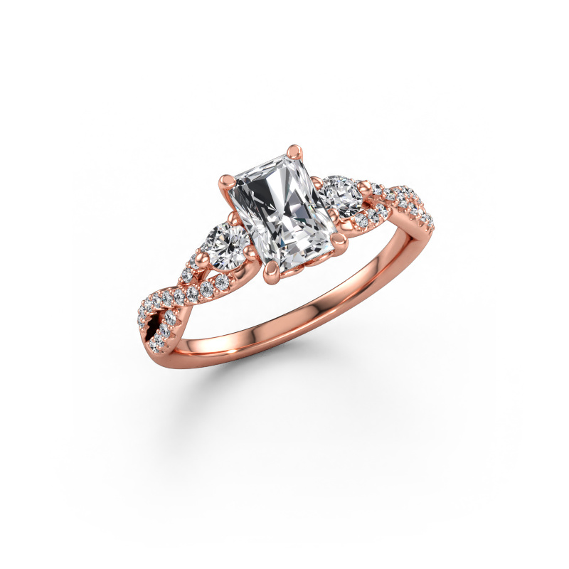 Immagine di Anello di fidanzamento Marilou RAD 585 oro rosa Diamante a tua scelta 7x5 mm