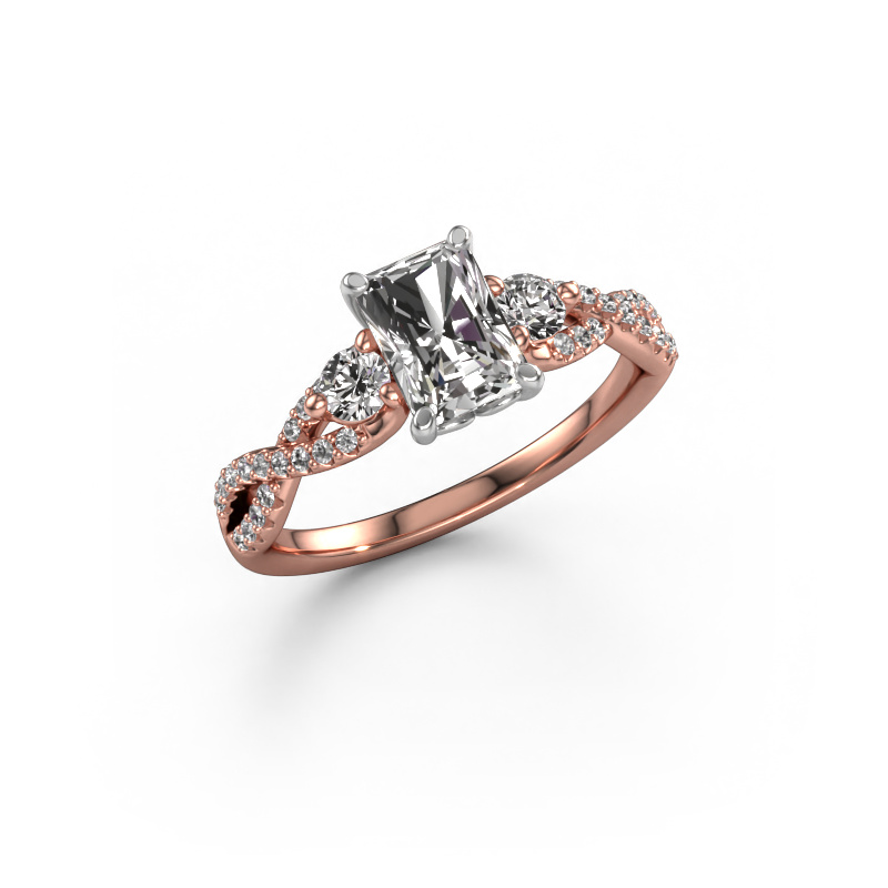 Image of Engagement ring Marilou RAD 585 rose gold Lab grown diamond 1.360 crt