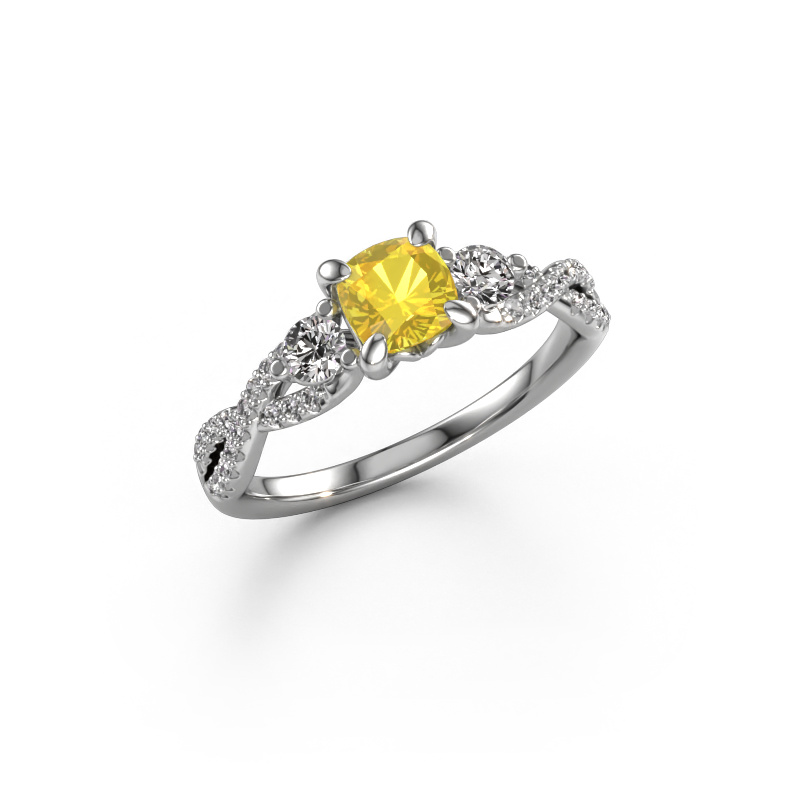 Image of Engagement ring Marilou CUS 950 platinum Yellow sapphire 5 mm