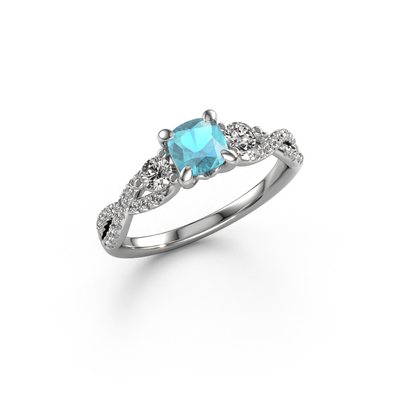 Image of Engagement ring Marilou CUS 950 platinum Blue topaz 5 mm