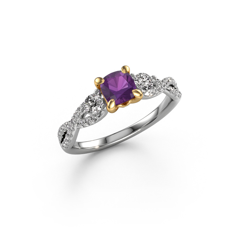 Image of Engagement ring Marilou CUS 585 white gold Amethyst 5 mm