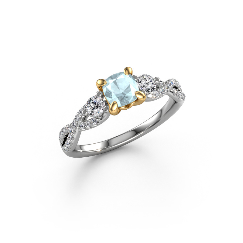 Image of Engagement ring Marilou CUS 585 white gold Aquamarine 5 mm